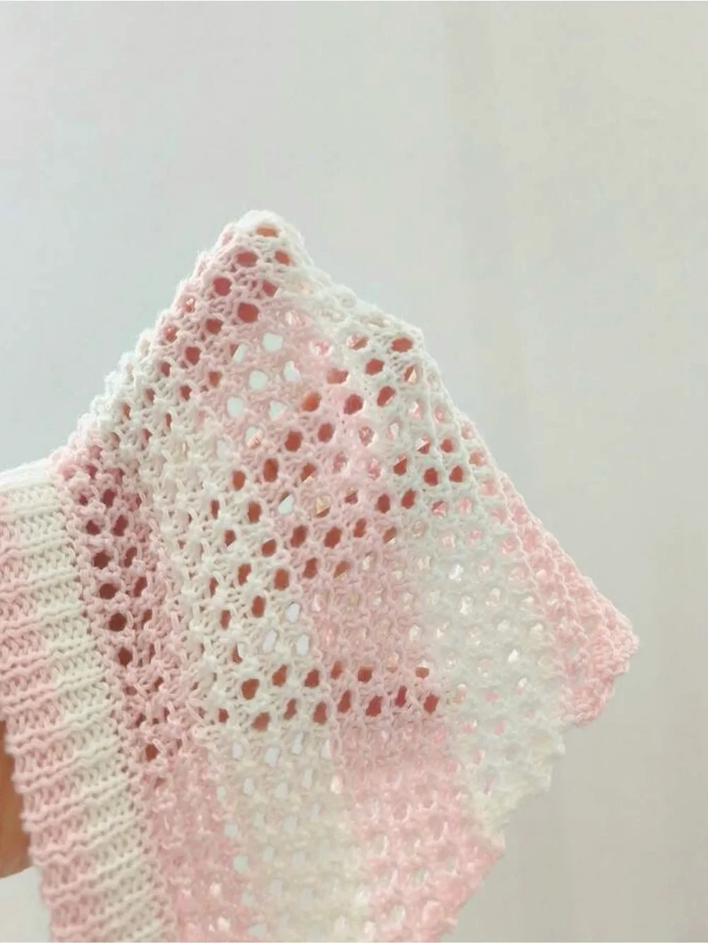 Striped Crochet Boxer Briefs - Pink & Cream